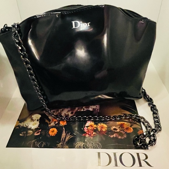 Authentic Dior Beauty bag/ new gunmetal, Crossbody chain with additional pouch - Picture 10 of 14